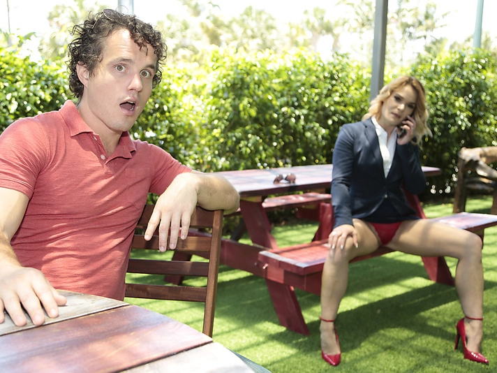 Blonde American milf picked up