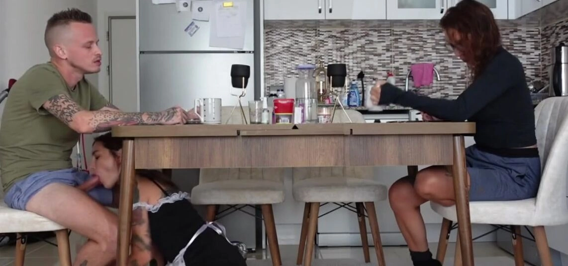 Fucked the housekeeper in front of his wife! Very HOT SLUT!