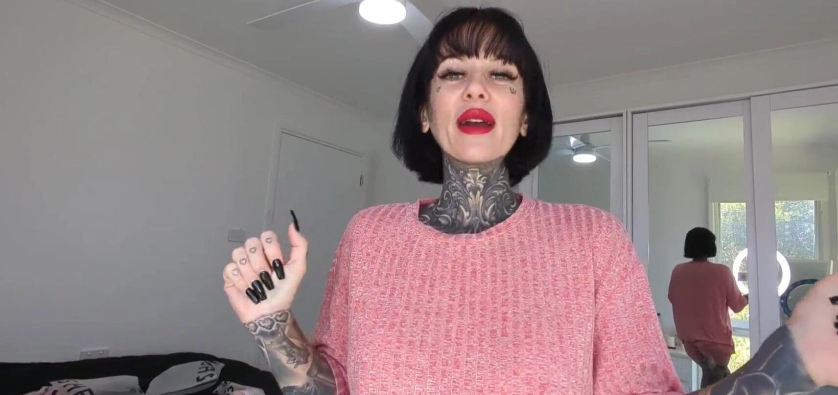 Short Black and Red Lingerie Skirt Try On Haul Closeup Melody Radford